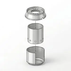 Assembly diagram-style visual (cut parts + inner wall) 