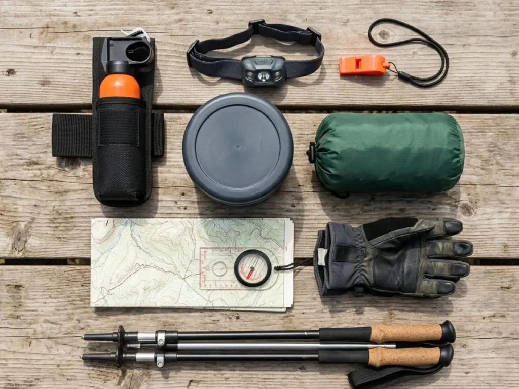 Gear layout + checklist visual