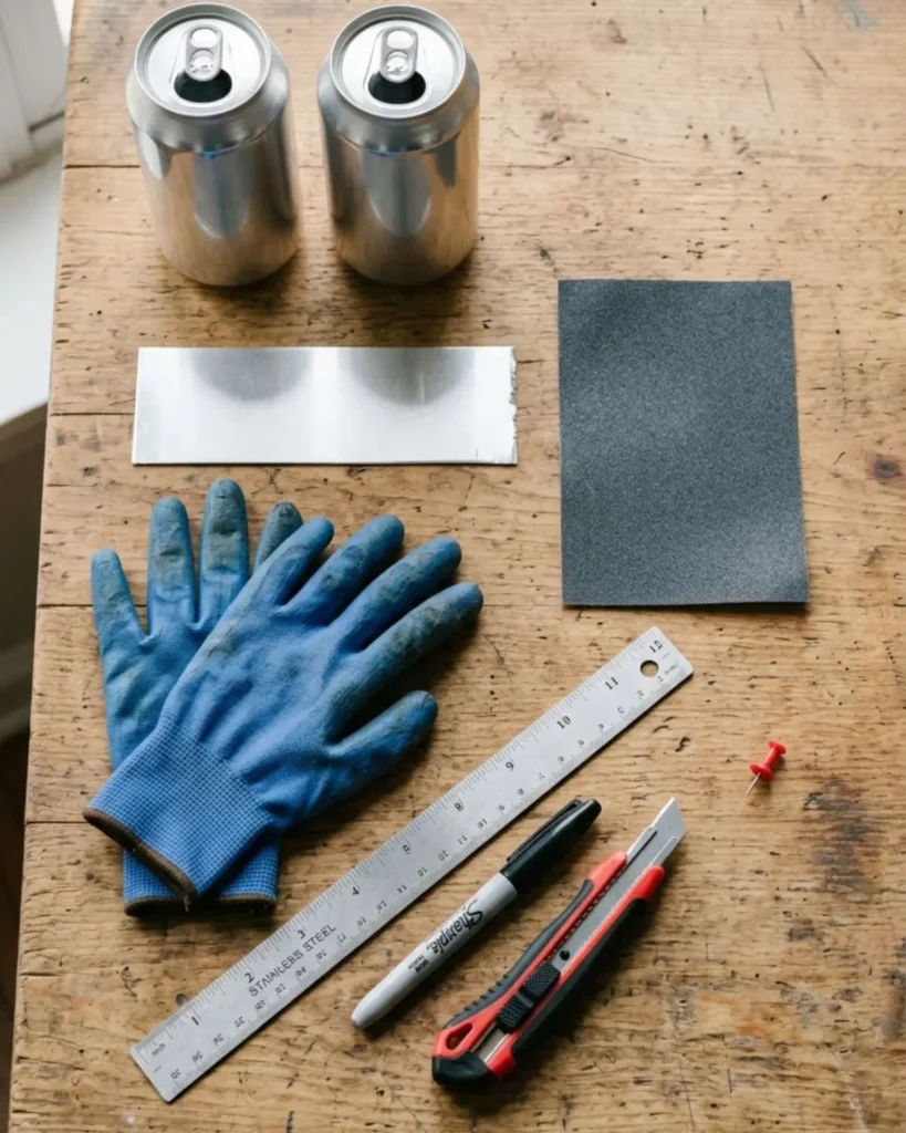 Step-by-step build flat lay (tools + materials) 