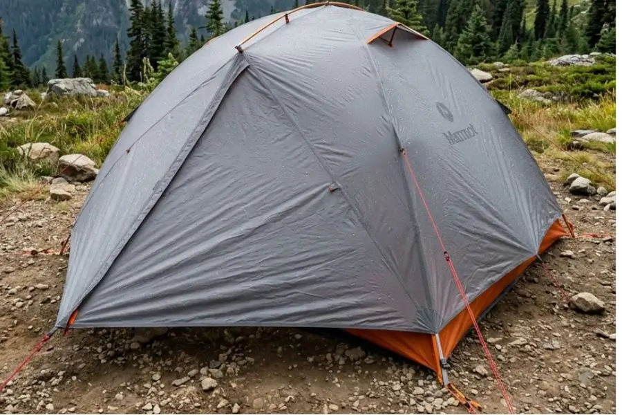 rainfly + guy lines correctly tensioned