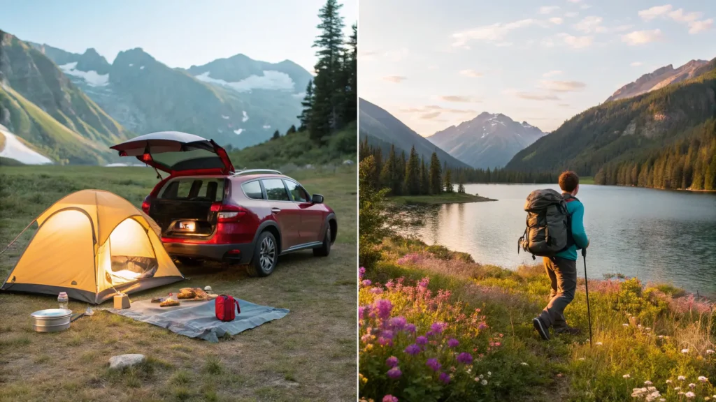 car camping vs backpacking